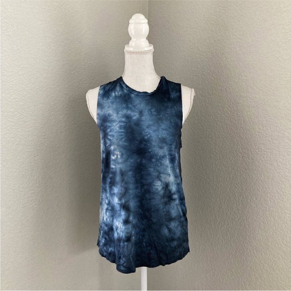 Sweaty Betty Womens Blue Easy Peazy Tie Dye Seamless Workout Tank Top XXS